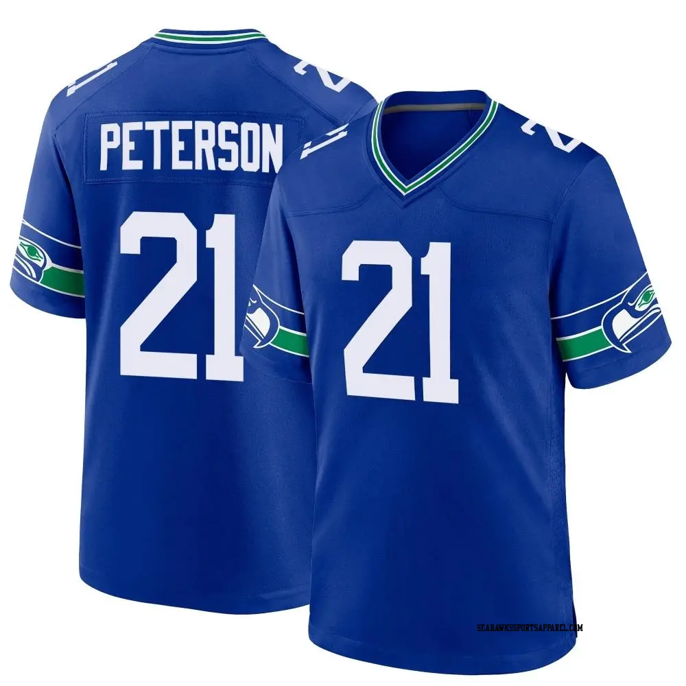 Game Royal Men s Adrian Peterson Seattle Seahawks Throwback Jersey Seahawks Store