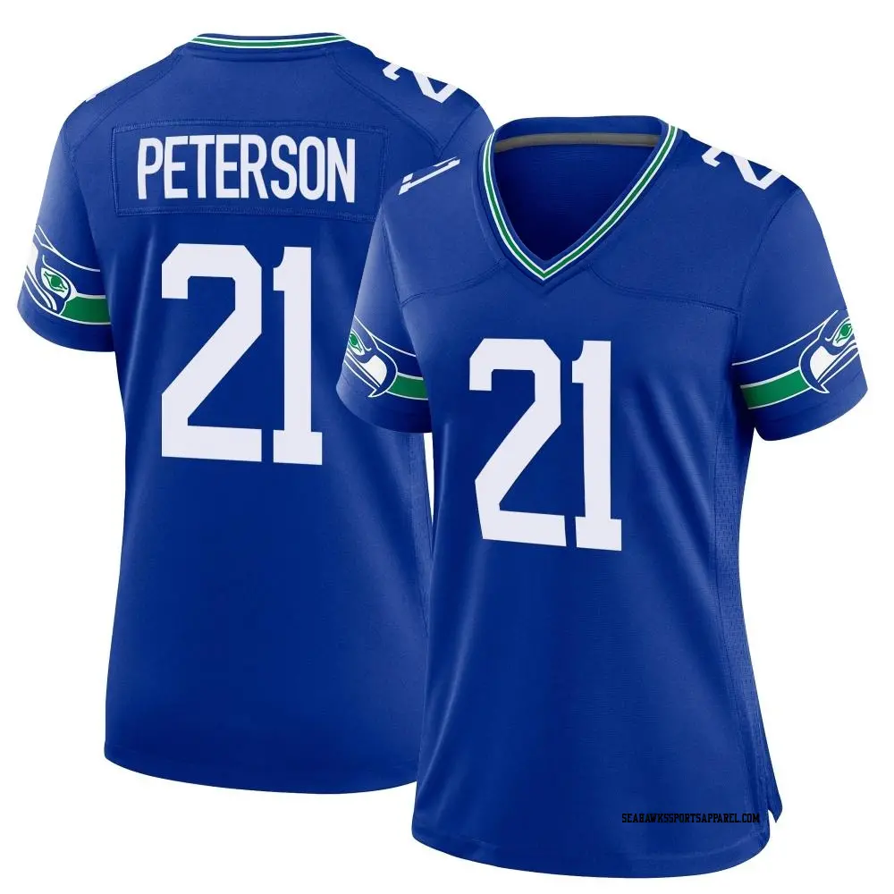 Game Royal Men s Adrian Peterson Seattle Seahawks Throwback Jersey Seahawks Store